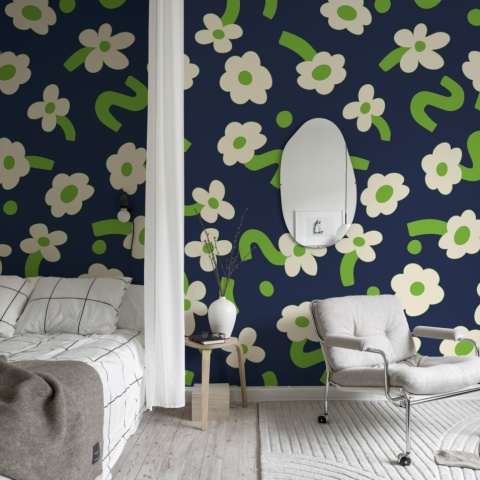 Fototapet, Dancing Flowers, Green, Rebel Walls - Img 6