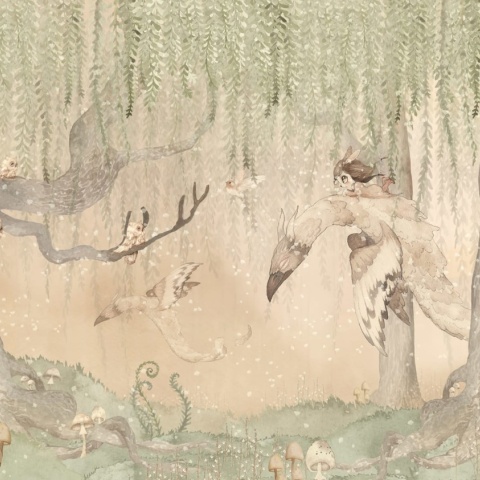 Fototapet, Dream Forest Girl, Green Rose, Rebel Walls - Img 6