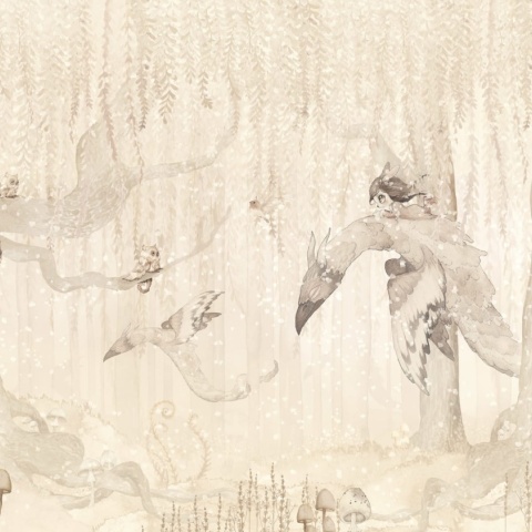 Fototapet, Dream Forest Girl, Off White, Rebel Walls - Img 2
