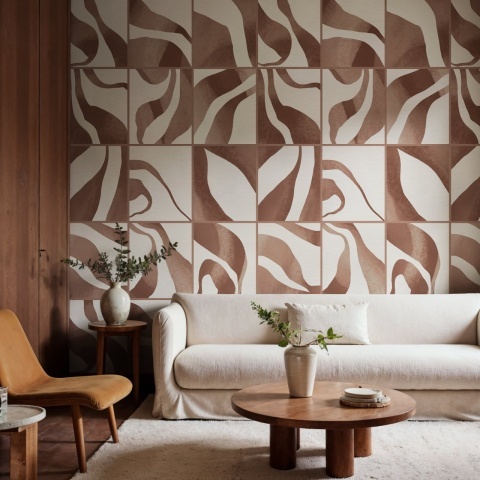 Fototapet, Floating Tiles, Brown, Rebel Walls - Img 3