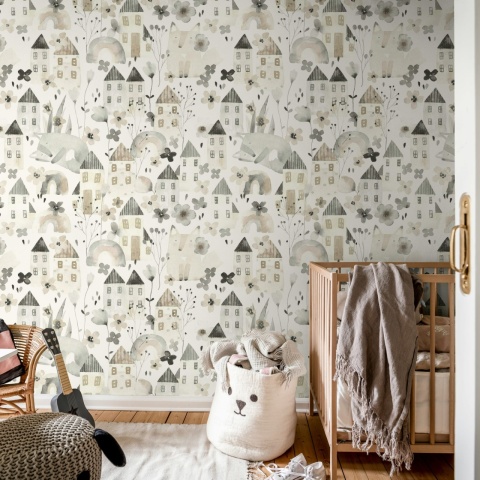 Fototapet, Fox Village, Gray, Rebel Walls