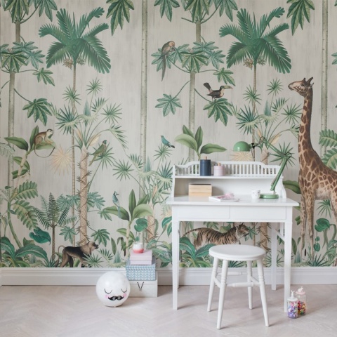 Fototapet, Giraffe's Stroll, Rebel Walls