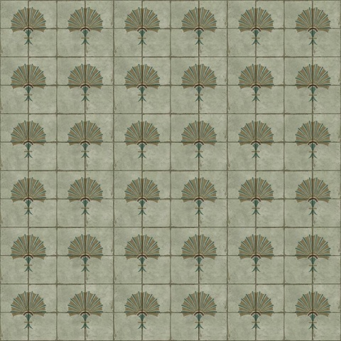 Fototapet Green Tiles Art Nouveau, VLAdiLA - Img 2