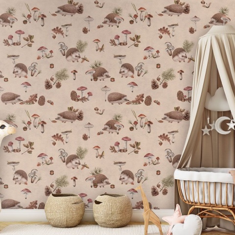 Fototapet Happy Hedgehog - Beige, Kikki Belle - Img 4