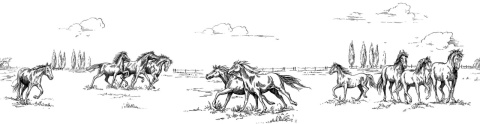 Fototapet, Horses Herd Grand, Black, Rebel Walls - Img 2