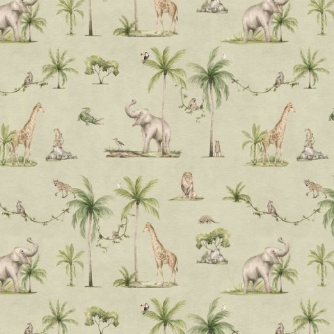 Fototapet Joyful Jungle - Green, Kikki Belle - Img 2