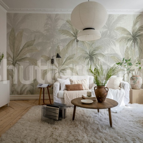 Fototapet, Jungle Canvas, Soft Green, Rebel Walls