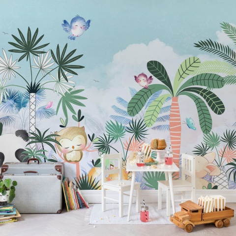 Fototapet, Jungle Fun, Pastel, Rebel Walls - Img 4