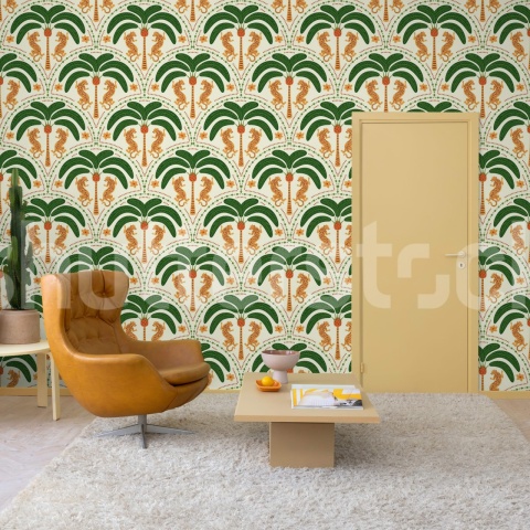 Fototapet, Jungle Rhythm, Yellow, Rebel Walls