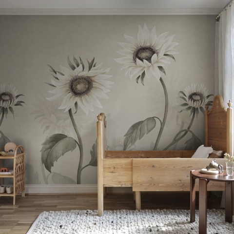Fototapet lavabil, Sunflowers, White, Sandberg - Img 4