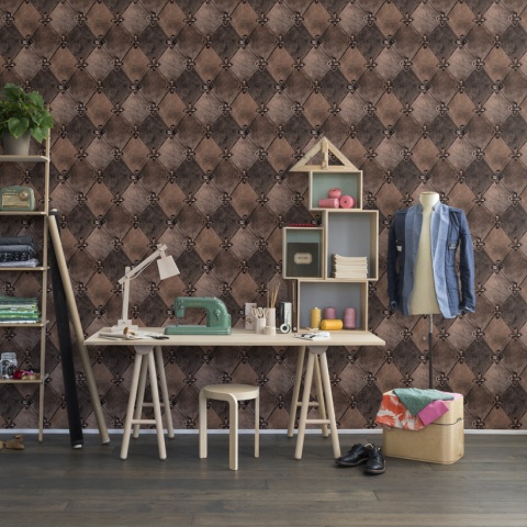 Fototapet, Leather Rhombs, Vintage, repetitiv, Rebel Walls - Img 5