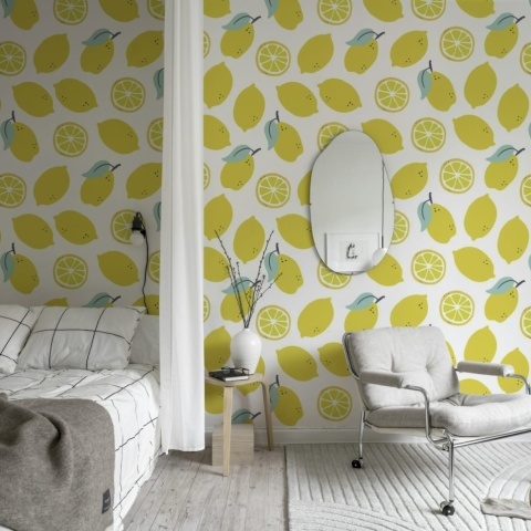 Fototapet, Lemons, Yellow, Rebel Walls