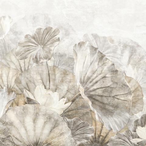 Fototapet, Lotus Leafs, Beige, Rebel Walls - Img 2