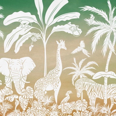 Fototapet Monochrome Jungle - Green Sky, Kikki Belle - Img 2