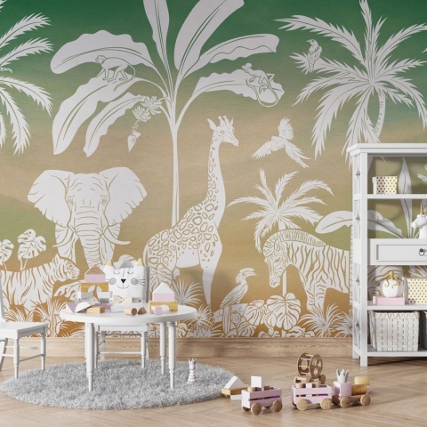 Fototapet Monochrome Jungle - Green Sky, Kikki Belle - Img 5