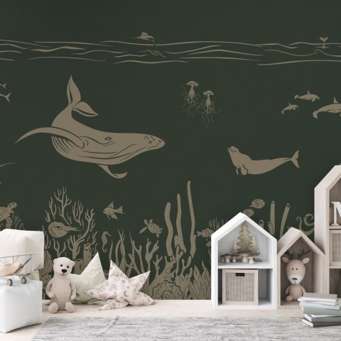 Fototapet Monochrome Sea - Green Vintage, Kikki Belle - Img 3