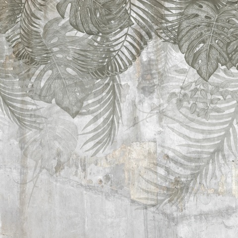 Fototapet, Monstera Wall, Gray, Rebel Walls - Img 2