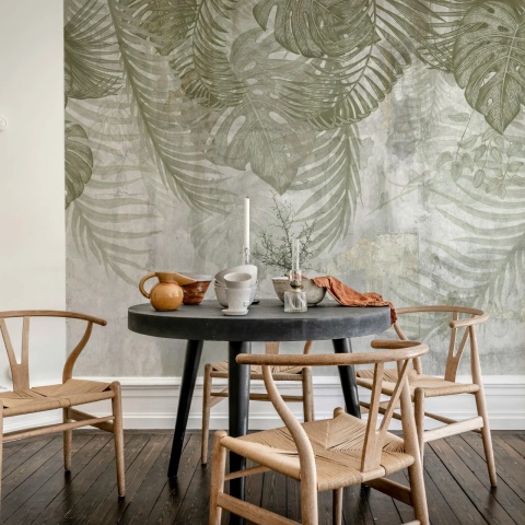Fototapet, Monstera Wall, Green, Rebel Walls