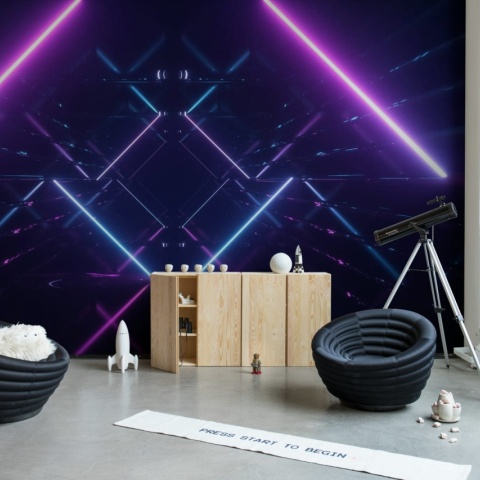 Fototapet, Neon Beams, Midnight, Rebel Walls