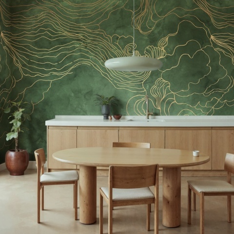 Fototapet, Opulence Storm, Green, Rebel Walls
