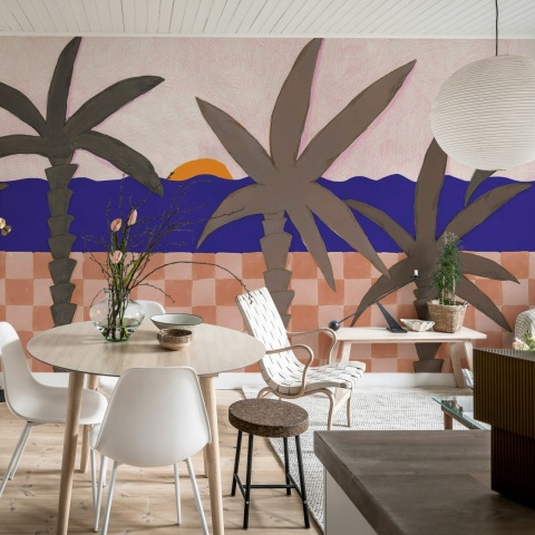 Fototapet, Palm Horizon, Sunset, Rebel Walls