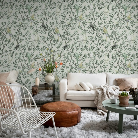 Fototapet, Parrot Shrubbery, Green, Rebel Walls
