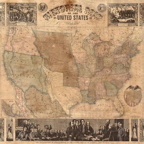 Fototapet, Pictorial Map of the U.S., Rebel Walls - Img 2