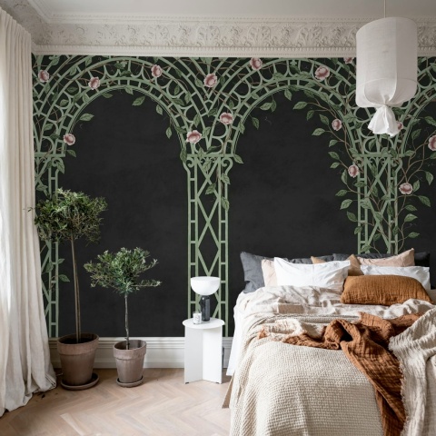 Fototapet, Poetic Trellis, Black, Rebel Walls