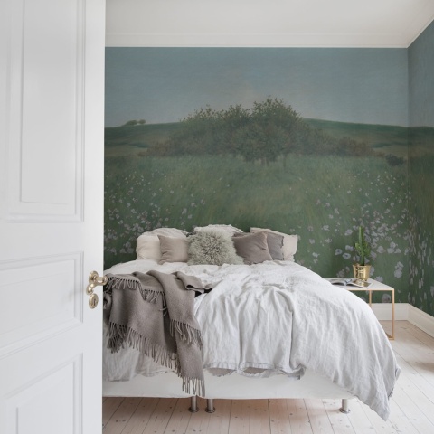 Fototapet, Poppy Landscape, Dusk, Rebel Walls