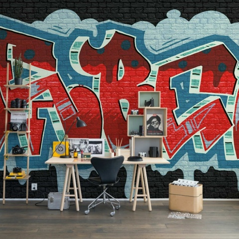 Fototapet, Rebel Graffiti, Red, Rebel Walls