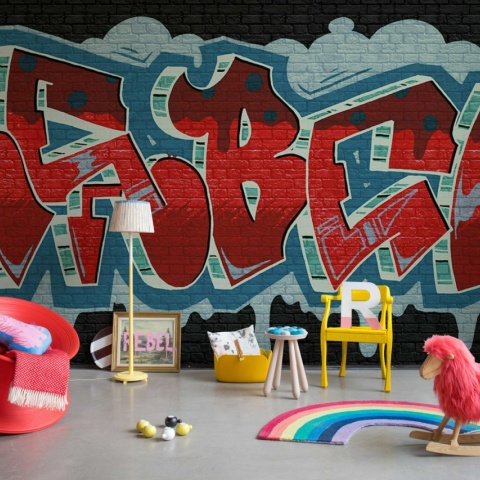Fototapet, Rebel Graffiti, Red, Rebel Walls - Img 3
