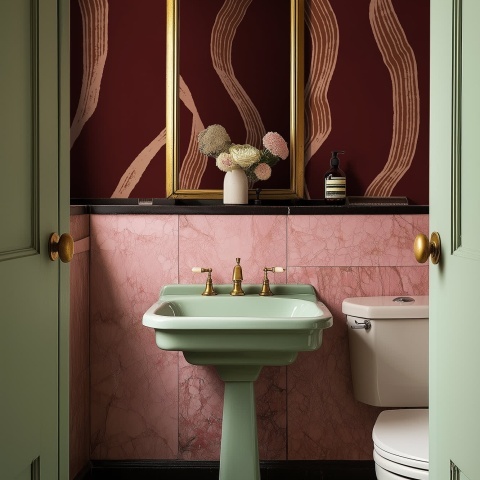Fototapet, Ribbon Stripe, Burgundy, Rebel Walls - Img 3