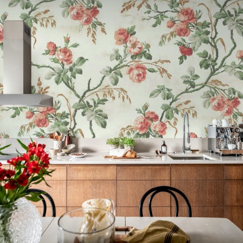 Fototapet, Rose Garland, Pink, Rebel Walls