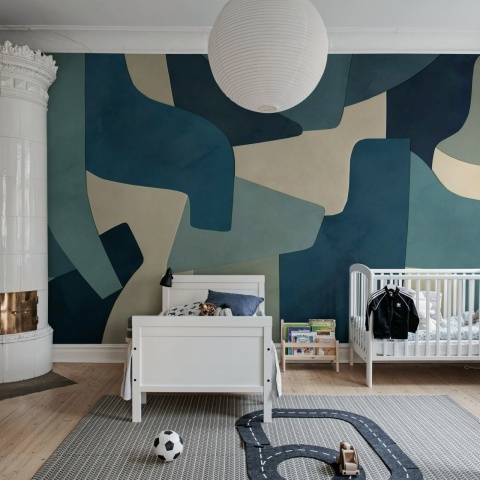 Fototapet, Serene Layers, Blue, Rebel Walls
