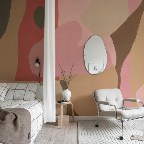 Fototapet, Shapes, Pink, Rebel Walls