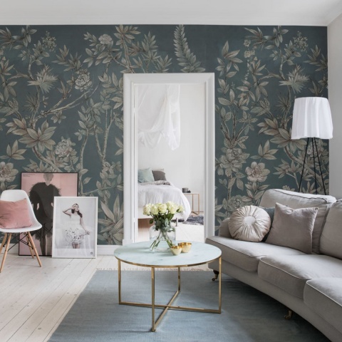 Fototapet, Silk Floral, Petrol, Rebel Walls - Img 5