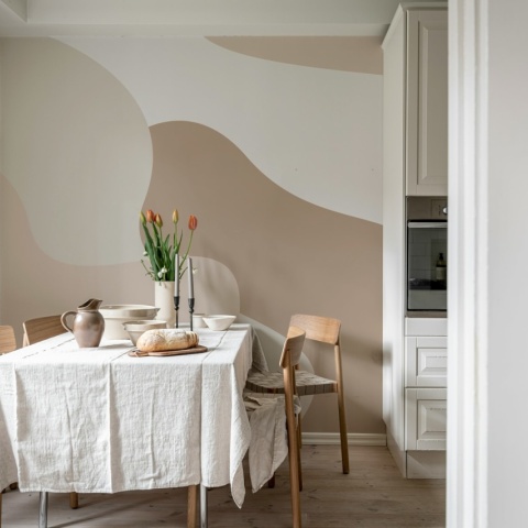Fototapet, Soft Forms, Beige, Rebel Walls