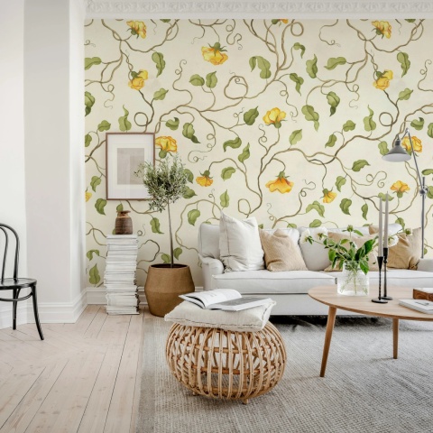 Fototapet, Soft Vines, Yellow, Rebel Walls - Img 3