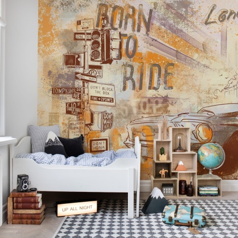 Fototapet, Street Race, Vintage, Rebel Walls - Img 3
