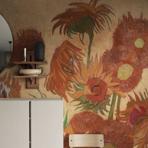 Fototapet, Sunflowers Repeatable, Peach, Rebel Walls - Img 3