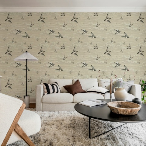 Fototapet, Swallow Sky, Beige, Rebel Walls