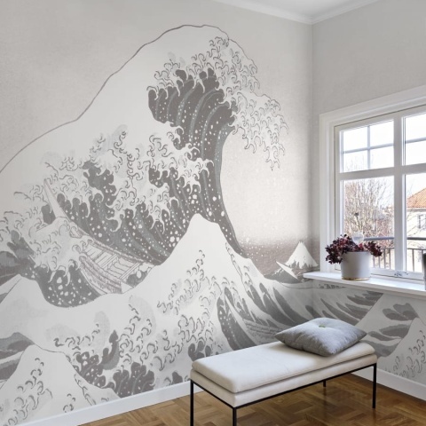 Fototapet, Under the Wave off Kanagawa, White, Rebel Walls - Img 3