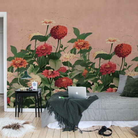 Fototapet, Vintage Meadow, Pink, Rebel Walls - Img 3