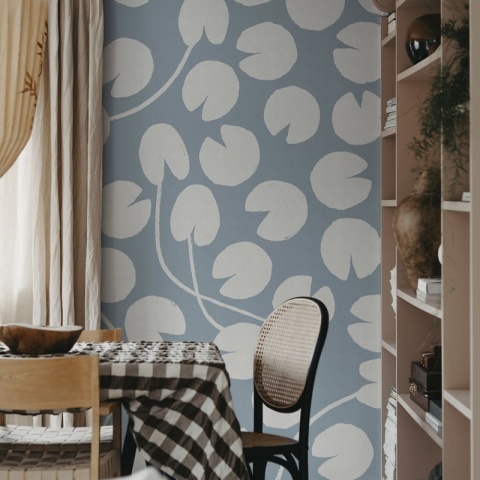 Fototapet, Water Lilies, Blue, Rebel Walls - Img 3