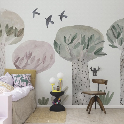 Fototapet, Watercolor Garden, Pastel, Rebel Walls - Img 4