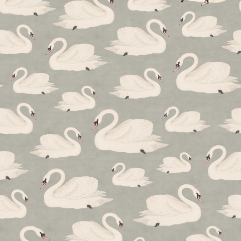 Fototapet, Whooper Swan, Soft Blue, Rebel Walls - Img 2