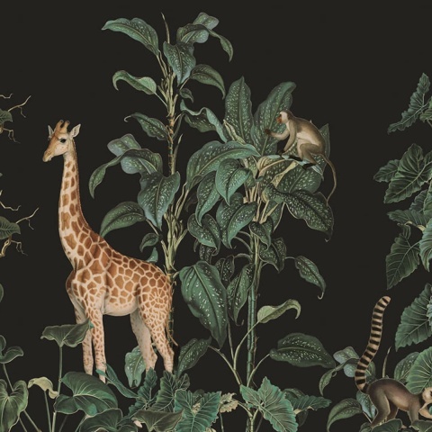 Fototapet, Wildlife Stroll, Black, Rebel Walls - Img 2