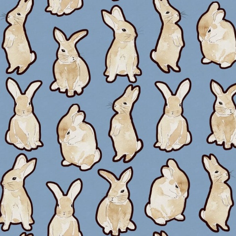 Fototapet, Year of the Bunny, Blue, Rebel Walls - Img 4