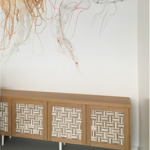 Panou decorativ 3D, Lemn de mango, Limas White Wash, 6 placi 42x42cm, 1.05 mp - Img 6