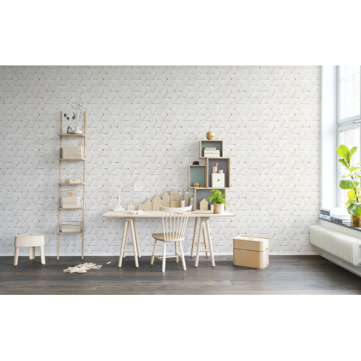 Tapet Birch Bark Braids, White, repetitiv, Rebel Walls
